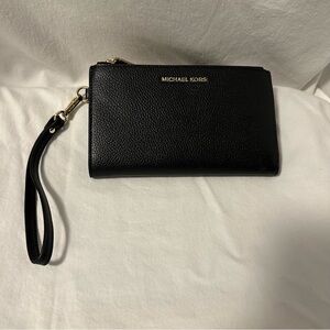 Michael Kors Black Leather Wristlet